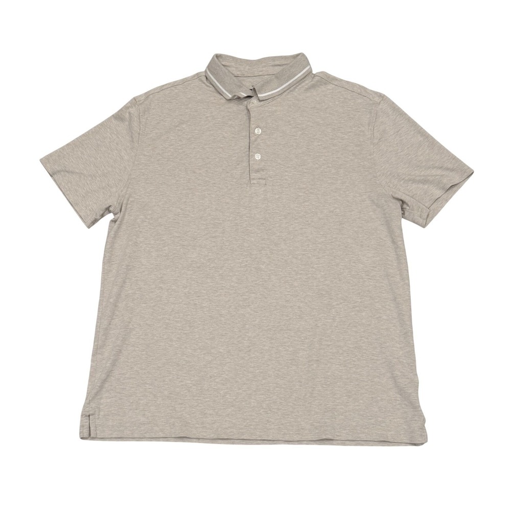 Joseph Abboud Mens M Heather Beige Old Money Modern Fit Soft Knit Polo Shirt